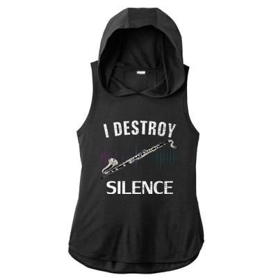 Vintage I Destroy Silence Bass Clarinet Funny Orchestra Gift Ladies PosiCharge Tri-Blend Wicking Draft Hoodie Tank