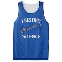 Vintage I Destroy Silence Bass Clarinet Funny Orchestra Gift Mesh Reversible Basketball Jersey Tank