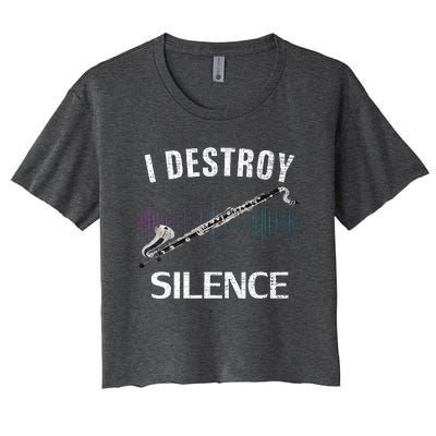 Vintage I Destroy Silence Bass Clarinet Funny Orchestra Gift Women's Crop Top Tee