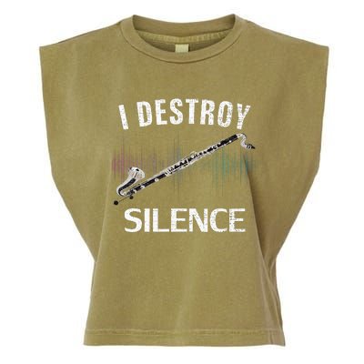 Vintage I Destroy Silence Bass Clarinet Funny Orchestra Gift Garment-Dyed Women's Muscle Tee