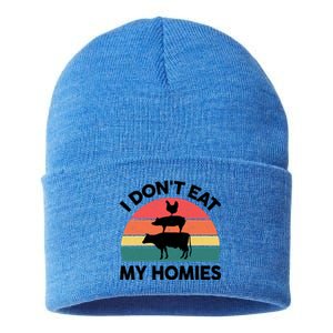 Vegangiftgift I Dont Eat My Homies Vegetarian Funny Cute Gift Sustainable Knit Beanie