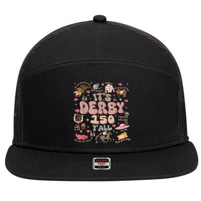 Vintage Its Derby 150 Yall 150th Horse Racing Ky Derby Day 7 Panel Mesh Trucker Snapback Hat