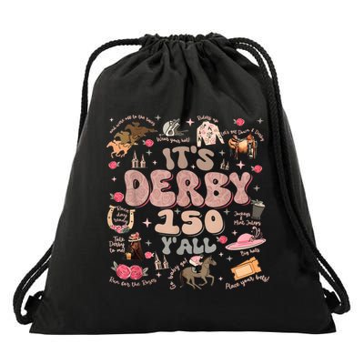 Vintage Its Derby 150 Yall 150th Horse Racing Ky Derby Day Drawstring Bag