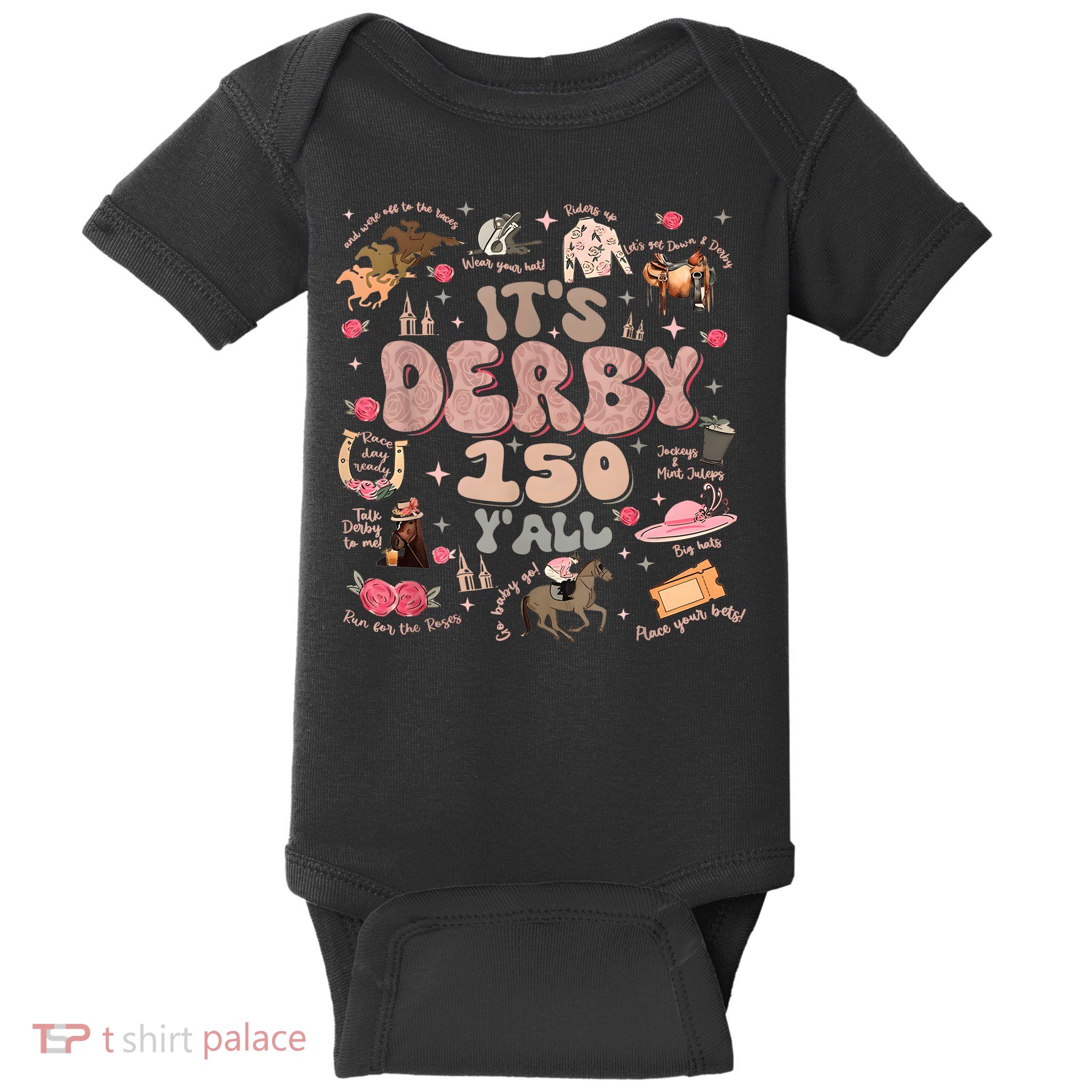 Vintage Its Derby 150 Yall 150th Horse Racing Ky Derby Day Baby Bodysuit