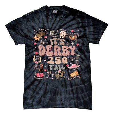 Vintage Its Derby 150 Yall 150th Horse Racing Ky Derby Day Tie-Dye T-Shirt