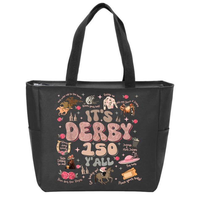 Vintage Its Derby 150 Yall 150th Horse Racing Ky Derby Day Zip Tote Bag