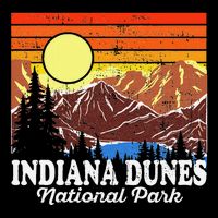 Vintage Indiana Dunes National Park Souvenir Womens T-Shirt