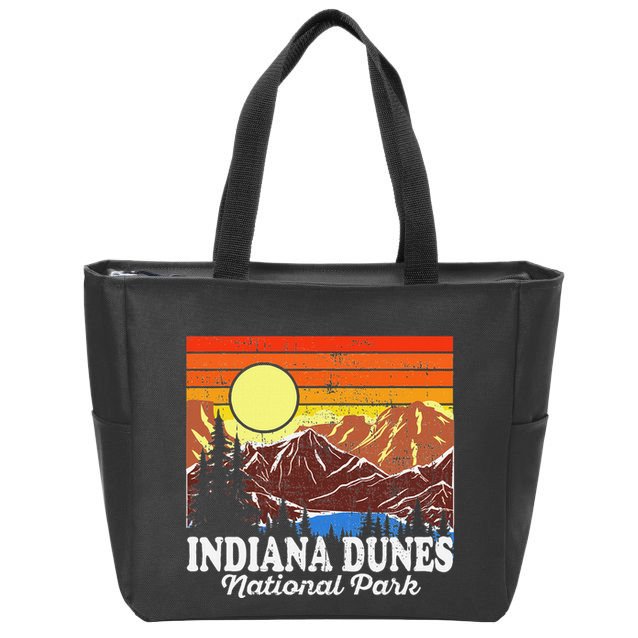 Vintage Indiana Dunes National Park Souvenir Zip Tote Bag