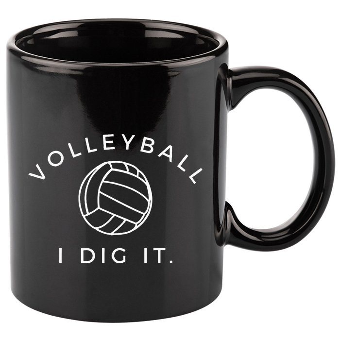 Volleyball I Dig It. Funny Volleyball Quote 11oz C Handle Ceramic Mug
