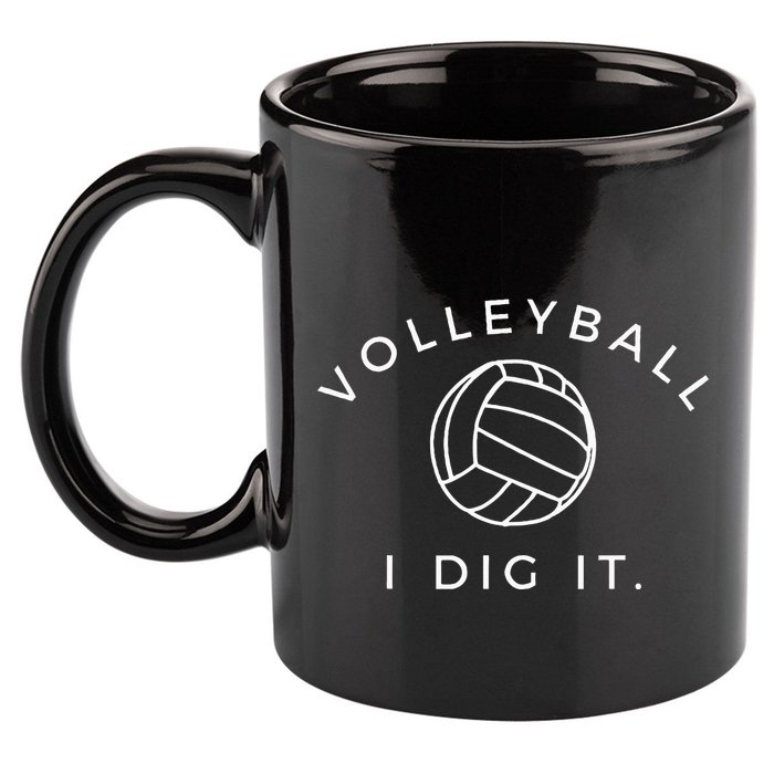 Volleyball I Dig It. Funny Volleyball Quote 11oz C Handle Ceramic Mug
