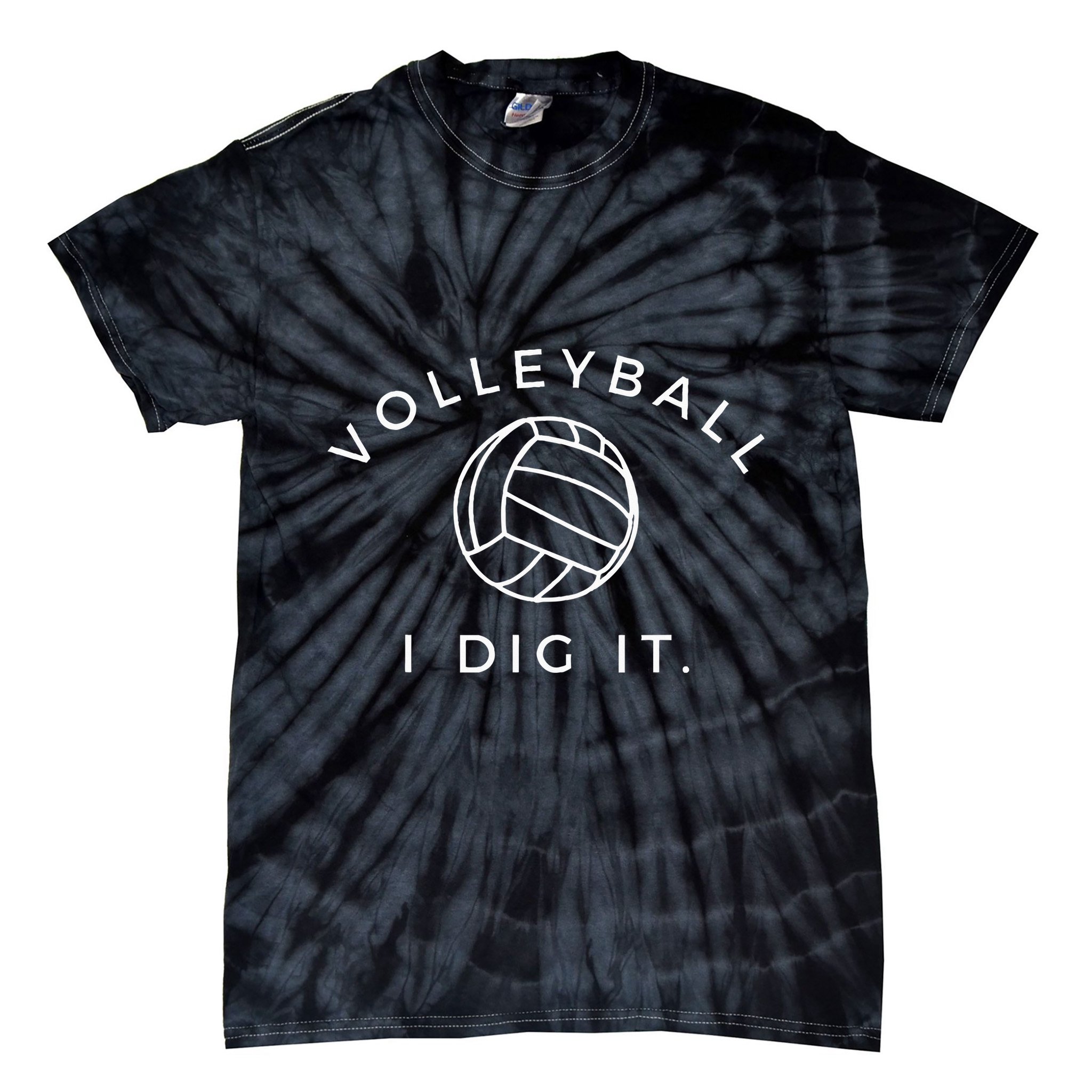 Volleyball I Dig It. Funny Volleyball Quote Tie-Dye T-Shirt