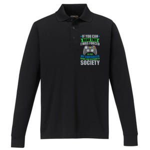 Video Game Respawn In Society Performance Long Sleeve Polo