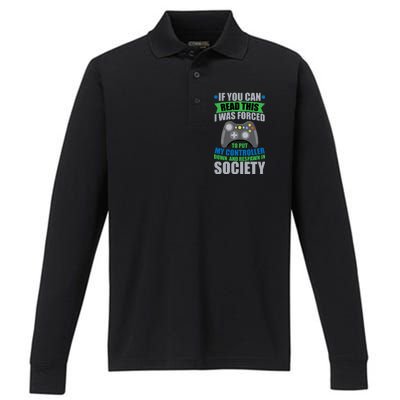 Video Game Respawn In Society Performance Long Sleeve Polo