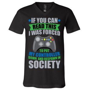 Video Game Respawn In Society V-Neck T-Shirt