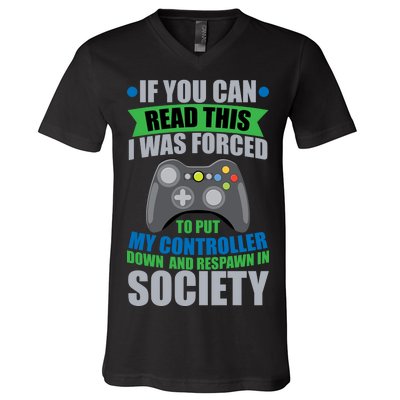 Video Game Respawn In Society V-Neck T-Shirt