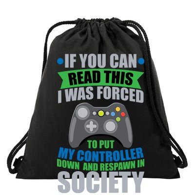 Video Game Respawn In Society Drawstring Bag