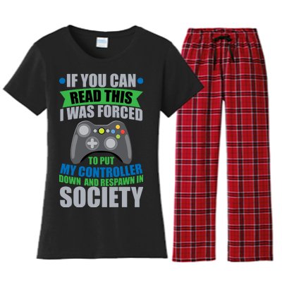 Video Game Respawn In Society Women's Flannel Pajama Set