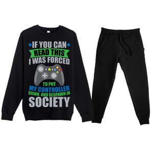 Video Game Respawn In Society Premium Crewneck Sweatsuit Set