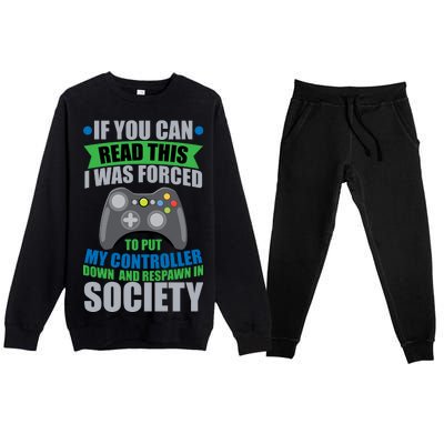 Video Game Respawn In Society Premium Crewneck Sweatsuit Set