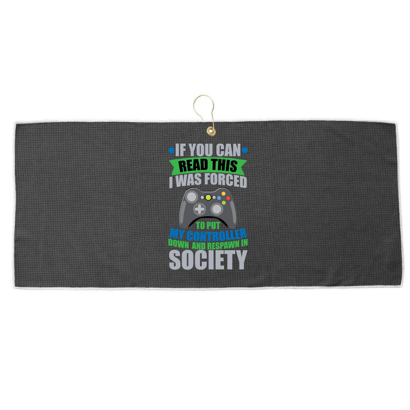 Video Game Respawn In Society Large Microfiber Waffle Golf Towel