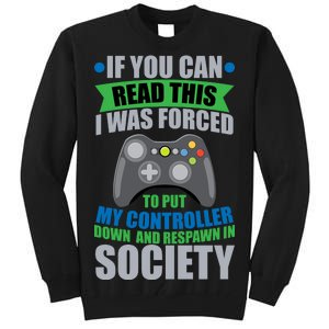 Video Game Respawn In Society Tall Sweatshirt