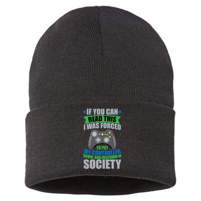 Video Game Respawn In Society Sustainable Knit Beanie