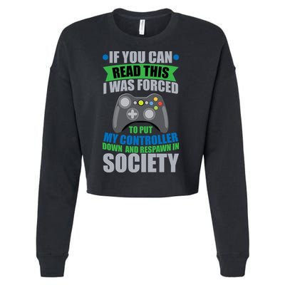 Video Game Respawn In Society Cropped Pullover Crew