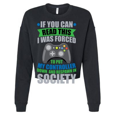 Video Game Respawn In Society Cropped Pullover Crew