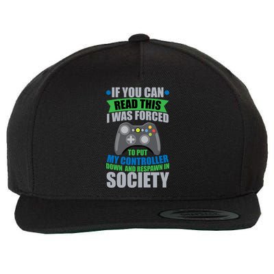 Video Game Respawn In Society Wool Snapback Cap