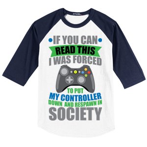 Video Game Respawn In Society Baseball Sleeve Shirt