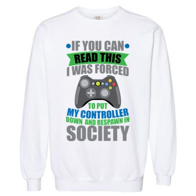 Video Game Respawn In Society Garment-Dyed Sweatshirt