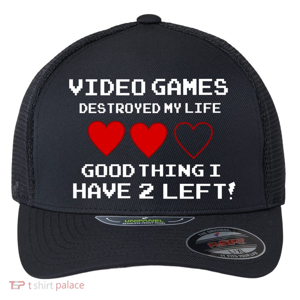 Video Games Destroyed My Life Flexfit Unipanel Trucker Cap