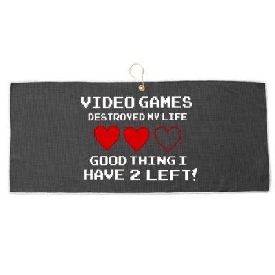 Video Games Destroyed My Life Large Microfiber Waffle Golf Towel