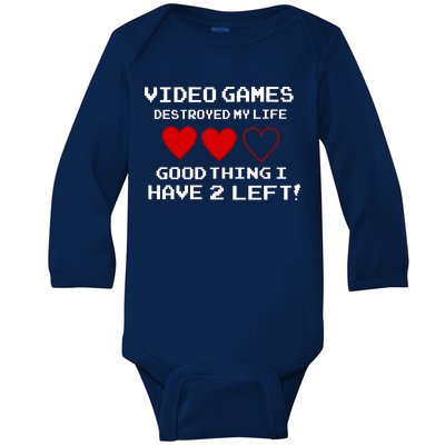 Video Games Destroyed My Life Baby Long Sleeve Bodysuit