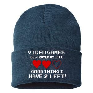 Video Games Destroyed My Life Sustainable Knit Beanie