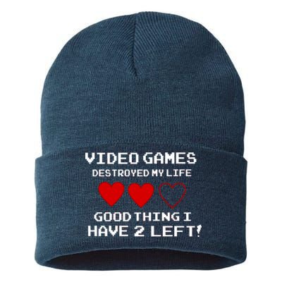 Video Games Destroyed My Life Sustainable Knit Beanie