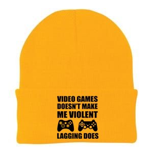 Video Games Doesn't Make Me Violent Lagging Does Knit Cap Winter Beanie