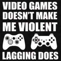 Video Games Doesn't Make Me Violent Lagging Does Ladies PosiCharge Tri-Blend Wicking Tank