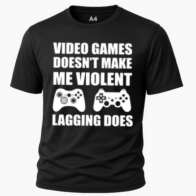 Video Games Doesn't Make Me Violent Lagging Does Cooling Performance Crew T-Shirt