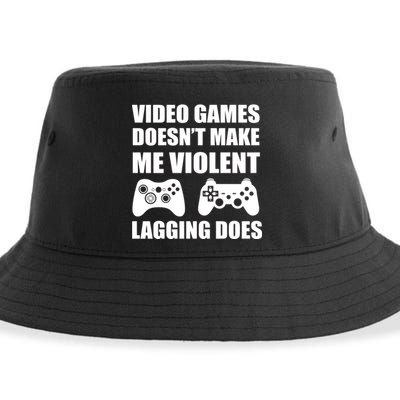 Video Games Doesn't Make Me Violent Lagging Does Sustainable Bucket Hat