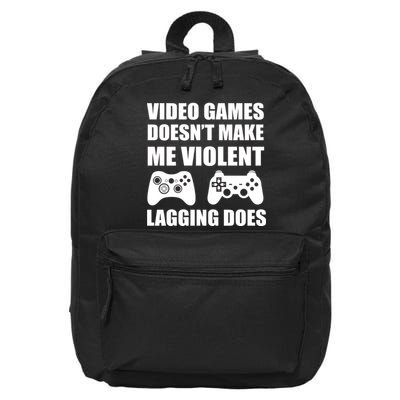 Video Games Doesn't Make Me Violent Lagging Does 16 in Basic Backpack