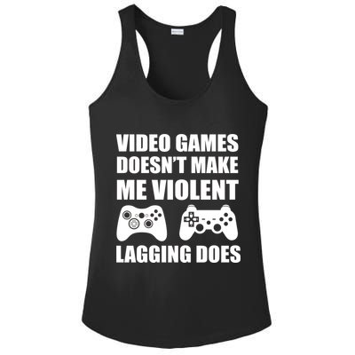 Video Games Doesn't Make Me Violent Lagging Does Ladies PosiCharge Competitor Racerback Tank