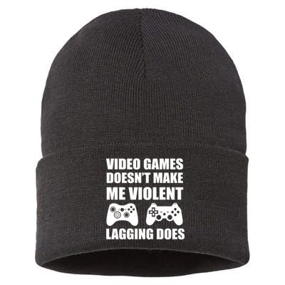 Video Games Doesn't Make Me Violent Lagging Does Sustainable Knit Beanie