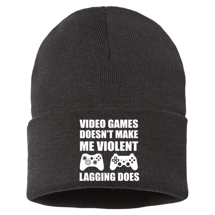 Video Games Doesn't Make Me Violent Lagging Does Sustainable Knit Beanie