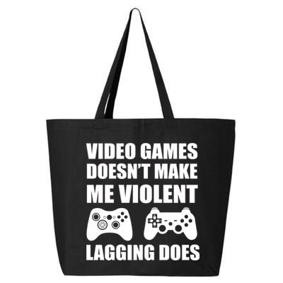 Video Games Doesn't Make Me Violent Lagging Does 25L Jumbo Tote