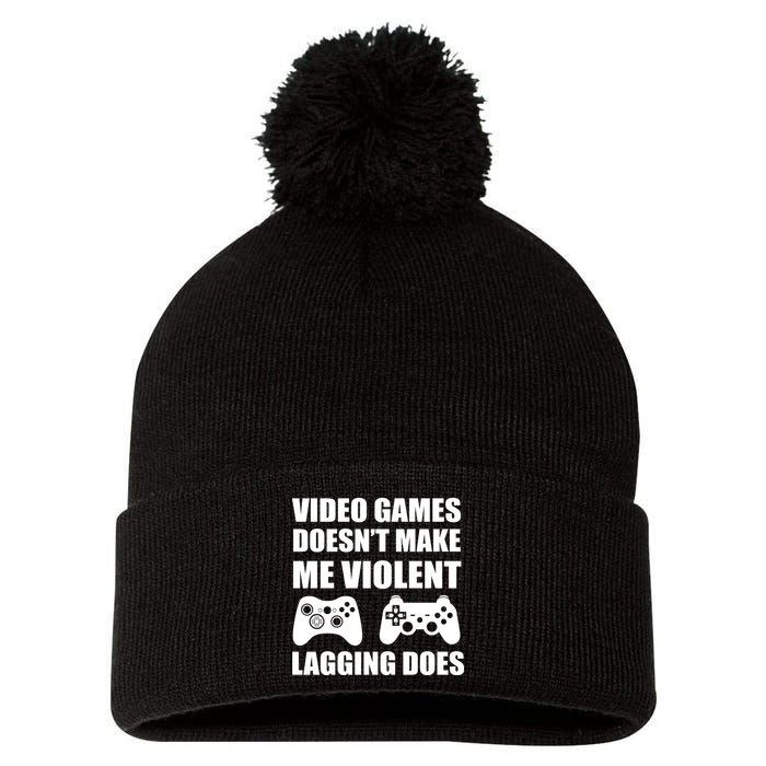 Video Games Doesn't Make Me Violent Lagging Does Pom Pom 12in Knit Beanie