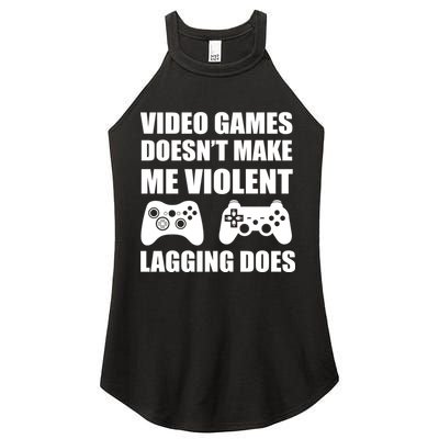 Video Games Doesn't Make Me Violent Lagging Does Women's Perfect Tri Rocker Tank