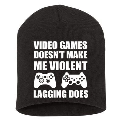 Video Games Doesn't Make Me Violent Lagging Does Short Acrylic Beanie