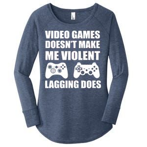 Video Games Doesn't Make Me Violent Lagging Does Women's Perfect Tri Tunic Long Sleeve Shirt