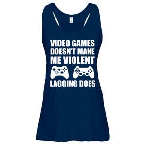 Video Games Doesn't Make Me Violent Lagging Does Ladies Essential Flowy Tank